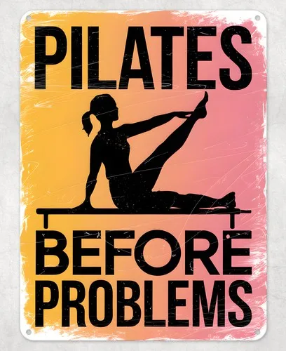 Pilates before Problems Metal Poster Wall Tin Sign Man Cave Shed Home Plaque --Tin Sign
