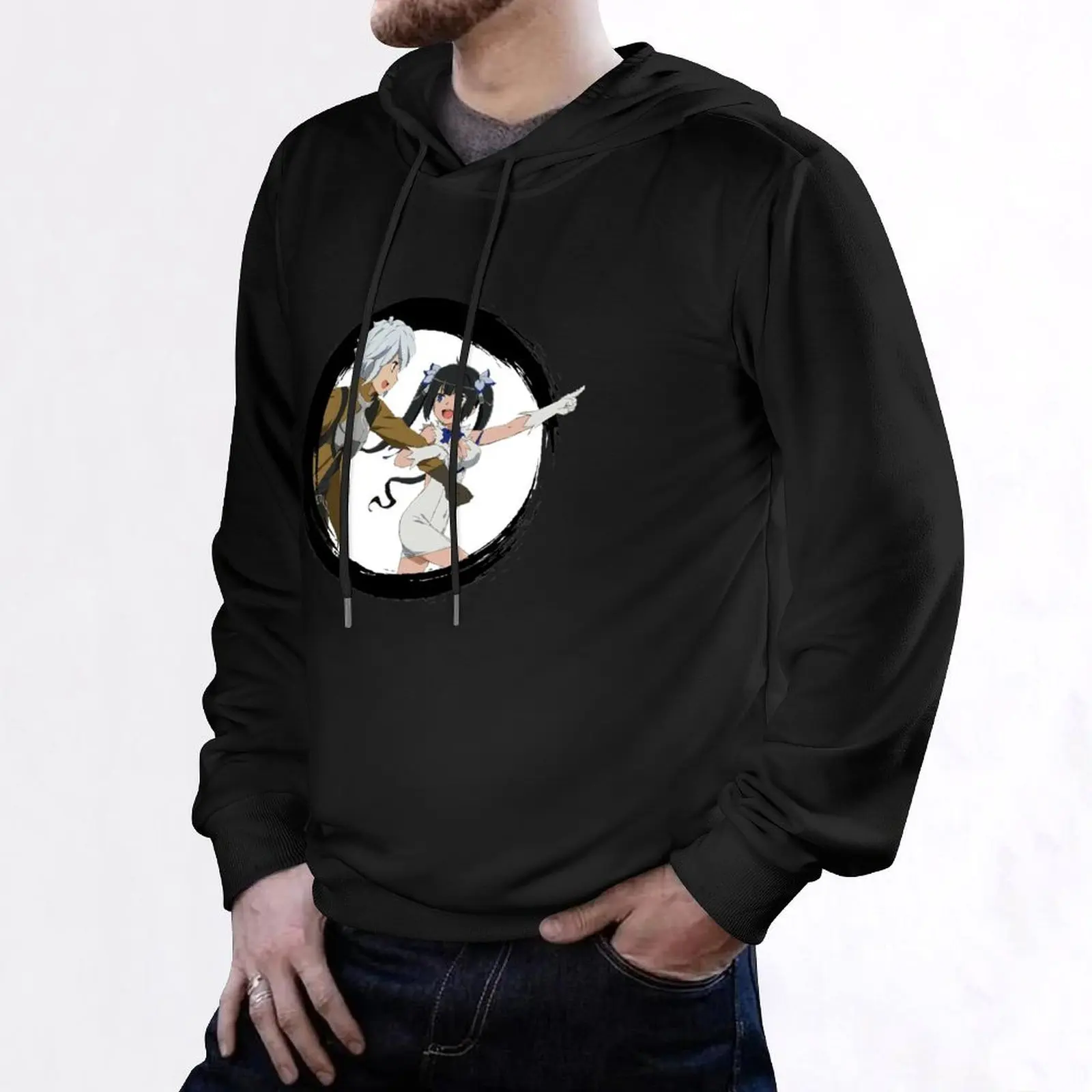 Bell and Hestia، Danmachi، هو أمر خاطئ لمحاولة التقاط الفتيات في قلنسوة ملابس رجالي بقلنسوة برسومات الزنزانة #6