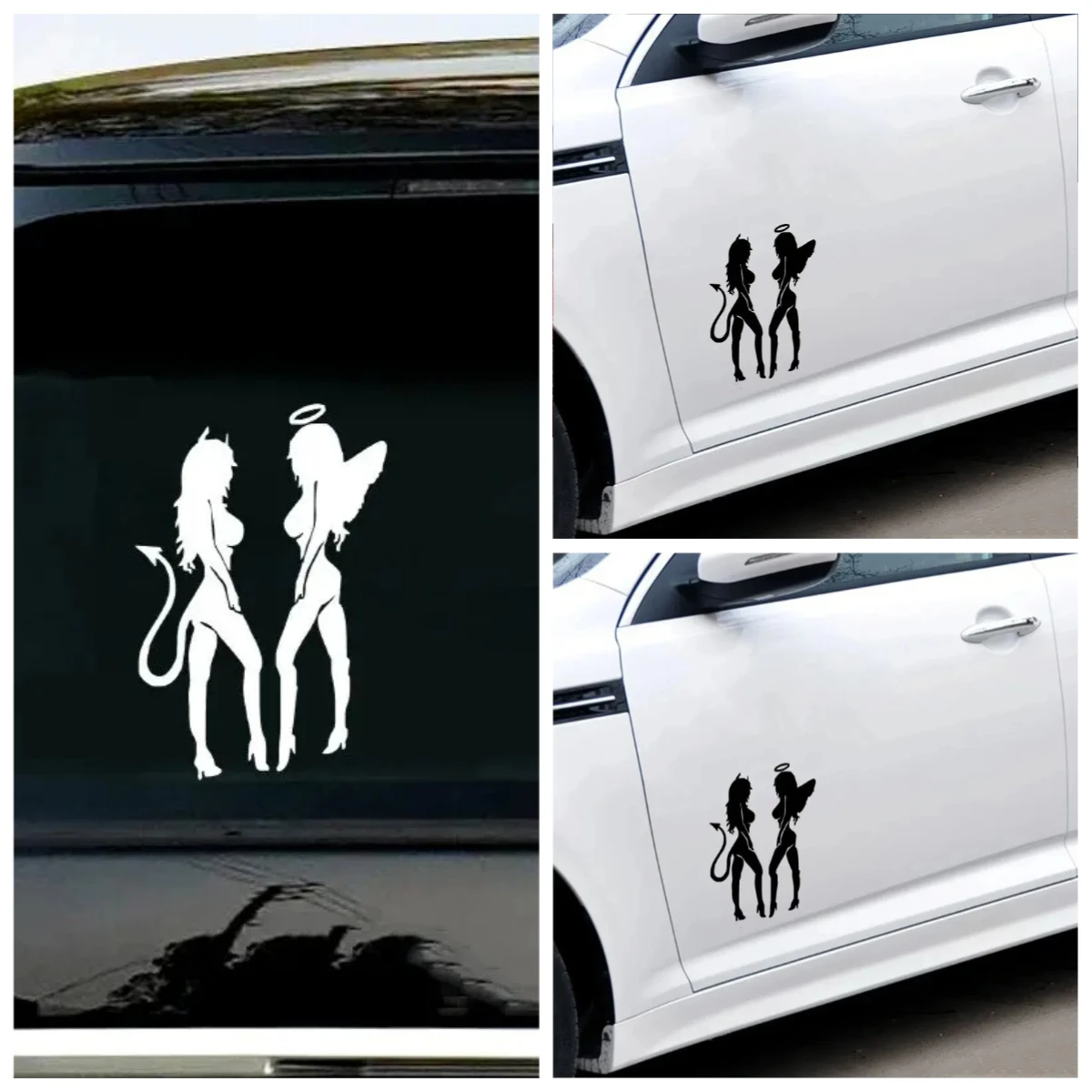 

Stickers for Car Personality Sexiness Angels Demons Beauties Body Glass Bumper Decoration Waterproofing