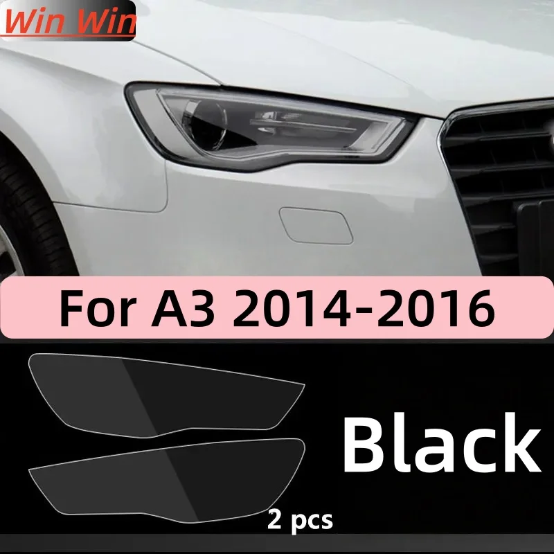 

2Pcs Car Covers Headlight Protective Film For audi A3 Transparent Sticker Black Accessories