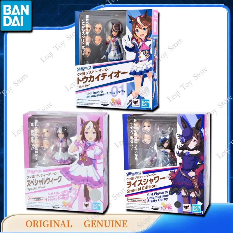 バンダイ本物の SHF ウマ娘プリティーダービー特別週間ライスシャワー Tokai Teio アクションアニメフィギュアおもちゃギフトモデル装飾品