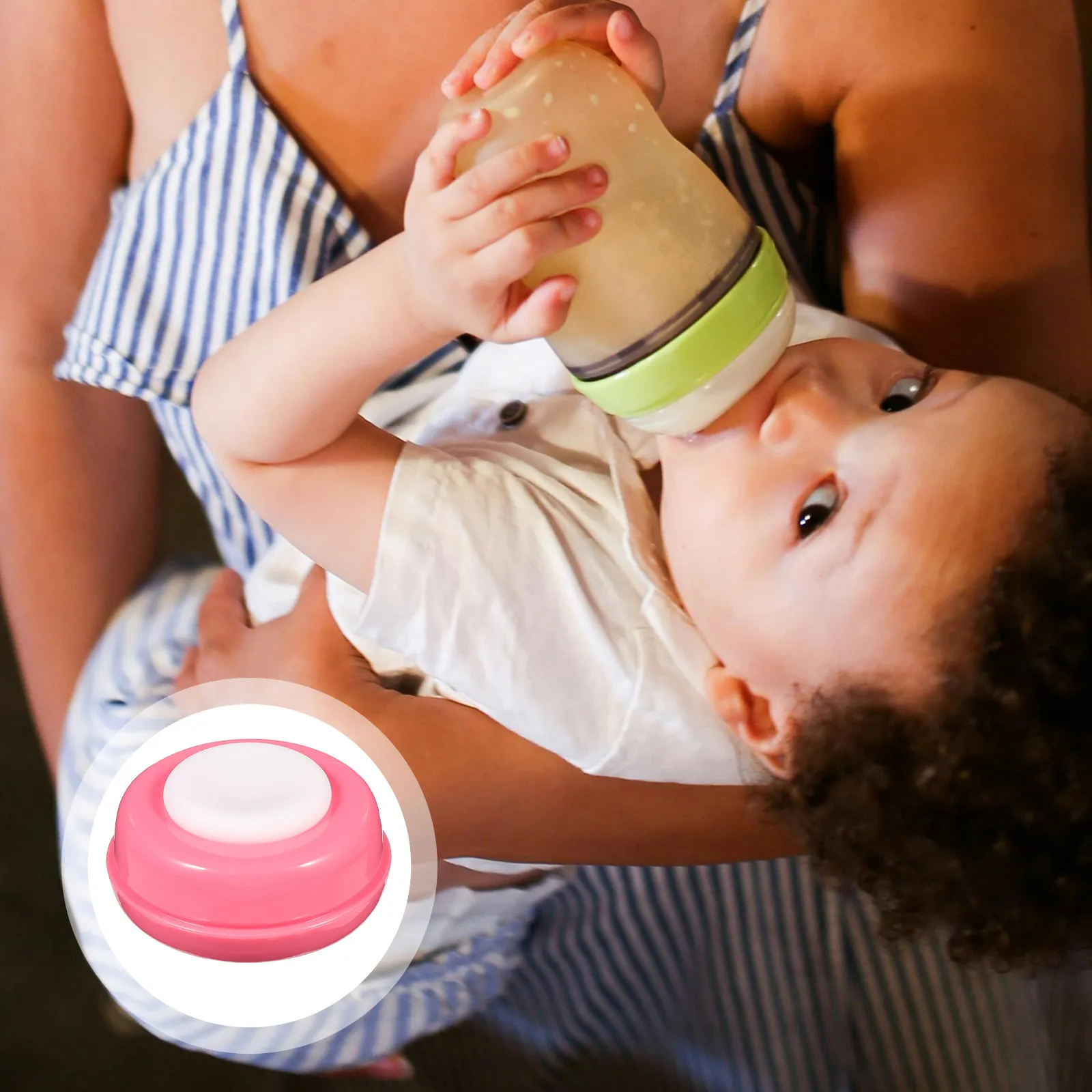 5Pcs Baby Bottle Leakproof Silicone Sealing Disks Pink Caps Universal Wide Neck Milk Bottle Lids Storage Travel Replacement