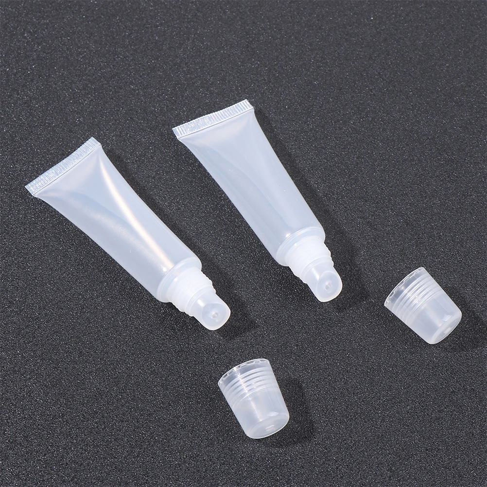 

80 pcs Lip Balm Tube 10G Transparent Subpackaging Bottle Squeeze Dispenser Portable Travel Empty Container Reusable