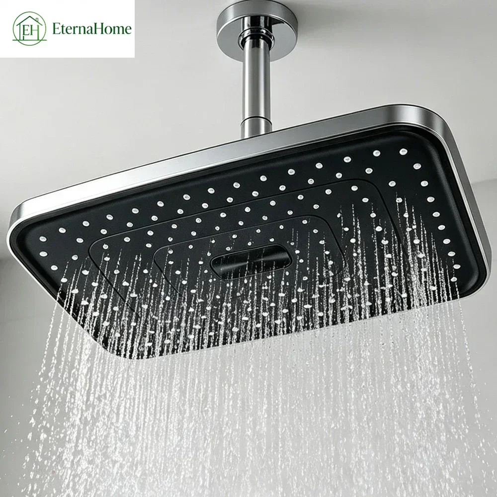 12in Large Square Overhead Rain Shower Head, High Pressure Rainfall Spray Nozzle Replacement for Bath Shower
