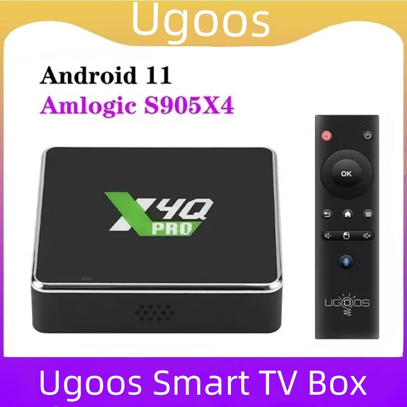 Ugoos X4Q Pro Smart TV Box Android 11 Set Top Box X4Q Pro 4GB 32GB X4QPlus 4GB 64GB DDR4 Amlogic S905X4 WiFi BT5.1 1000M 4K