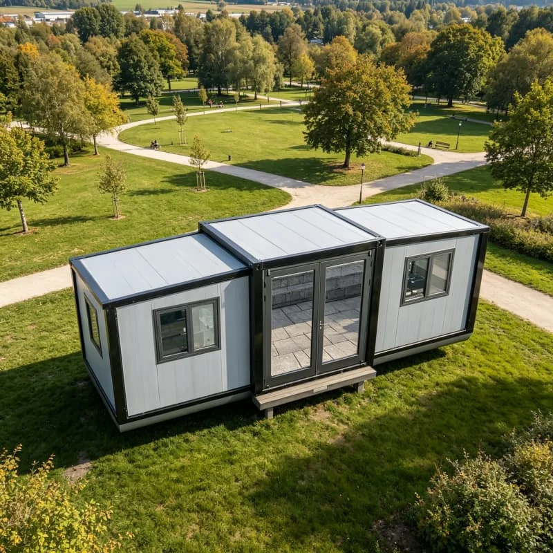 Folding Container House Collapsible Steel Box Customized Insulated Portable Room for Remote Job Site Backyard Dwelling Unit