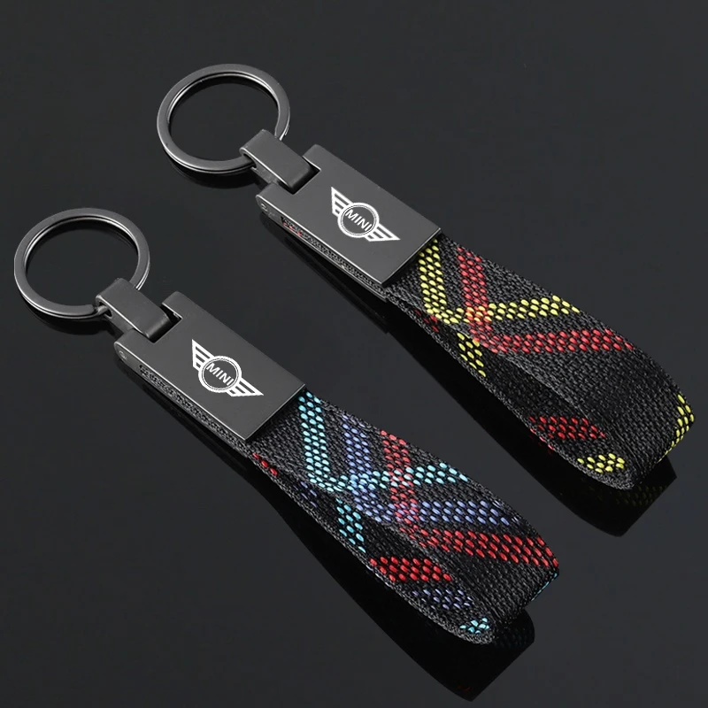 

Zinc Alloy Keyring Nylon Belt Car Keychain Pendant For BMW Mini Cooper R50 R53 R55 R56 R60 R61 F54 F55 F56 F60 Clubman Accessory