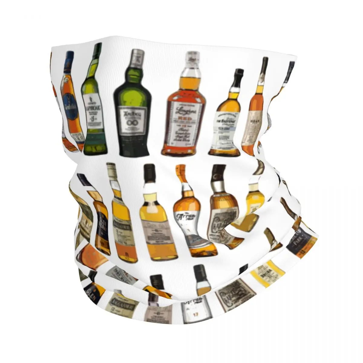 Single Malt Whisky Bandana Neck Cover Printed Whiskey Bottles Father's Day Gift Wrap Scarf Multi-use Balaclava Adult All Season
