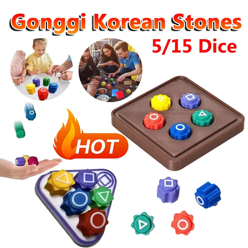 Traditional Play Game Fun Gonggi Jack Stone Pebbles Set Hand Eye Coordination Training Toy Gonggi Set For Board Game Party Games