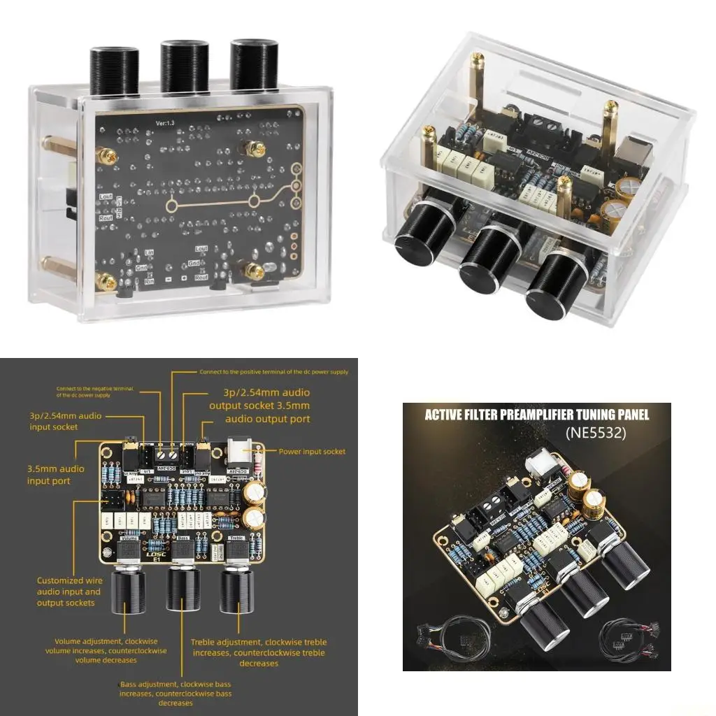 B03F DIY Friendly Active Filter Increaser Board Highlighting NE5532 Chip And Flexible Potential Action For Sound Undertakings