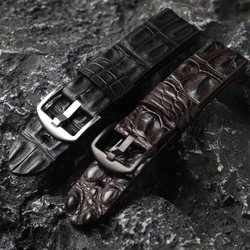 Natural TextHan dmade Crocodile Bone Pattern Leather Strap 20 22 24MM Black Brown For PAM111 444 HighEnd Leather Vntage Bracelet