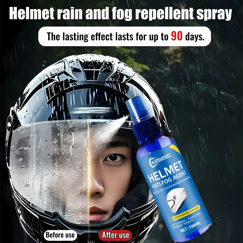 Long-Lasting Anti-Fog Spray for Motorcycle Helmets & Car Windows Rain-Repellent Moisture Condensation Preventer for Cold Air