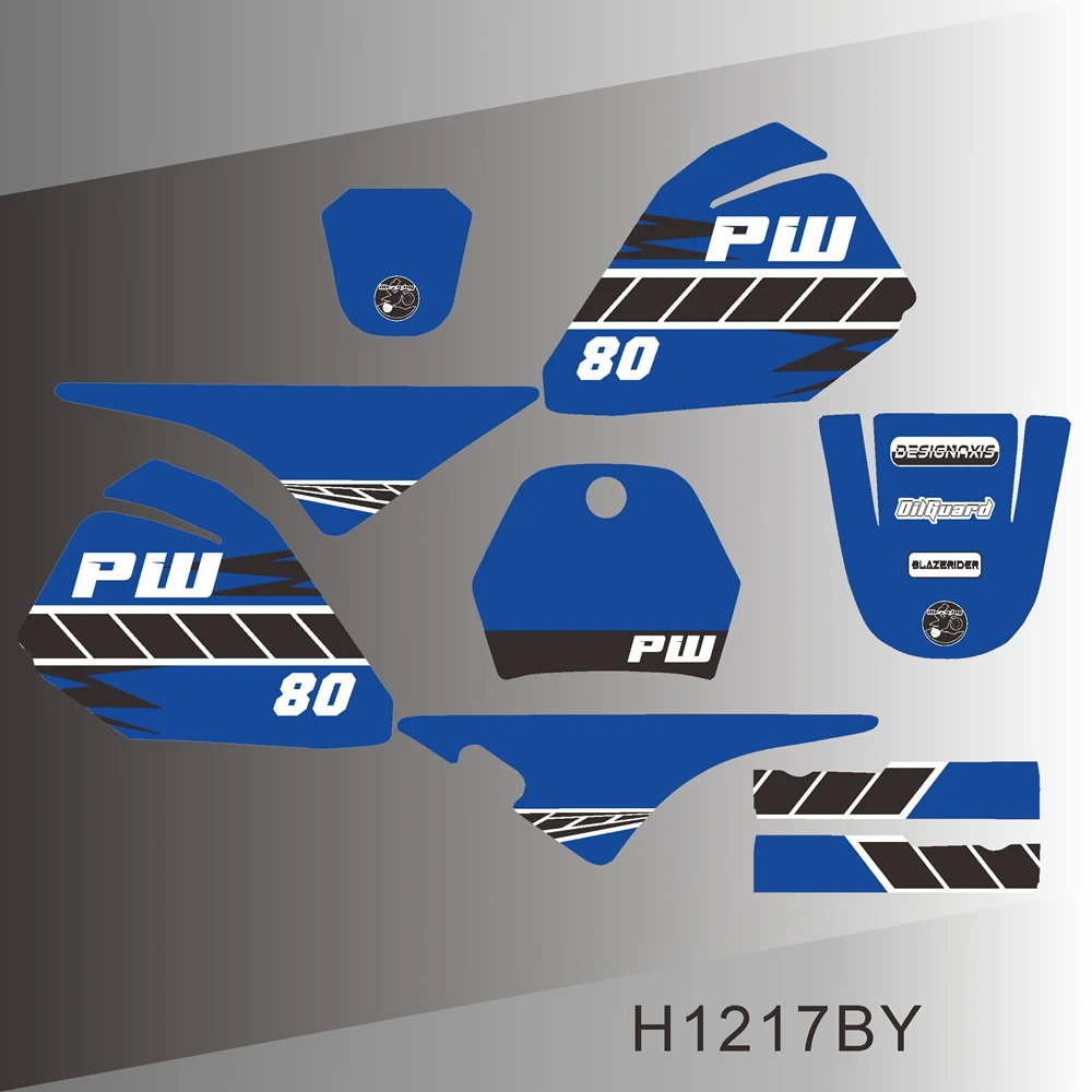 Kit d'autocollants graphiques pour YAMAHA PW 80 PW80, kit complet pour vélo H1217BY