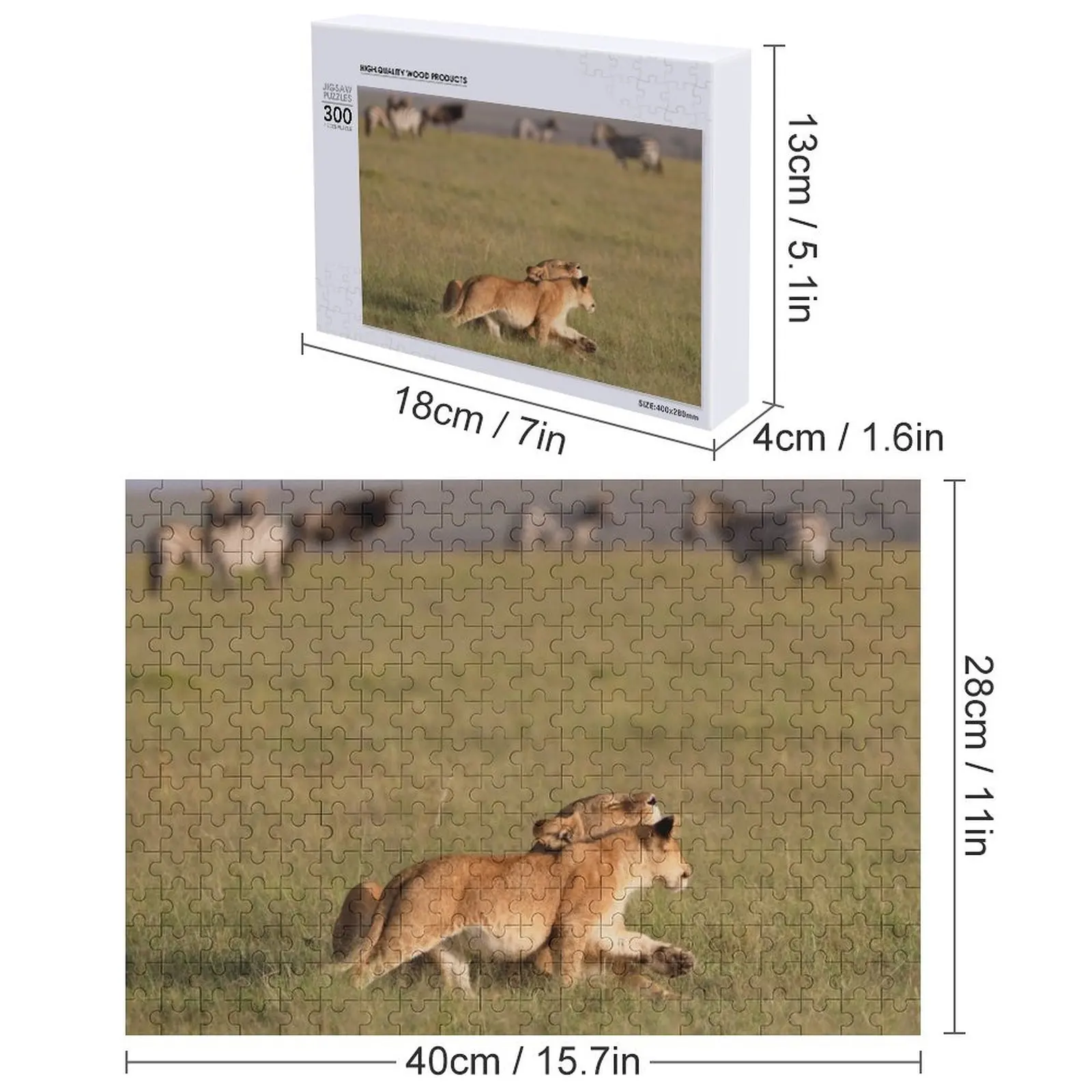 小さなライオン愛のジグソーパズル 子供向けにカスタマイズされたカスタム木製名前カスタマイズされたおもちゃ子供向けパズル