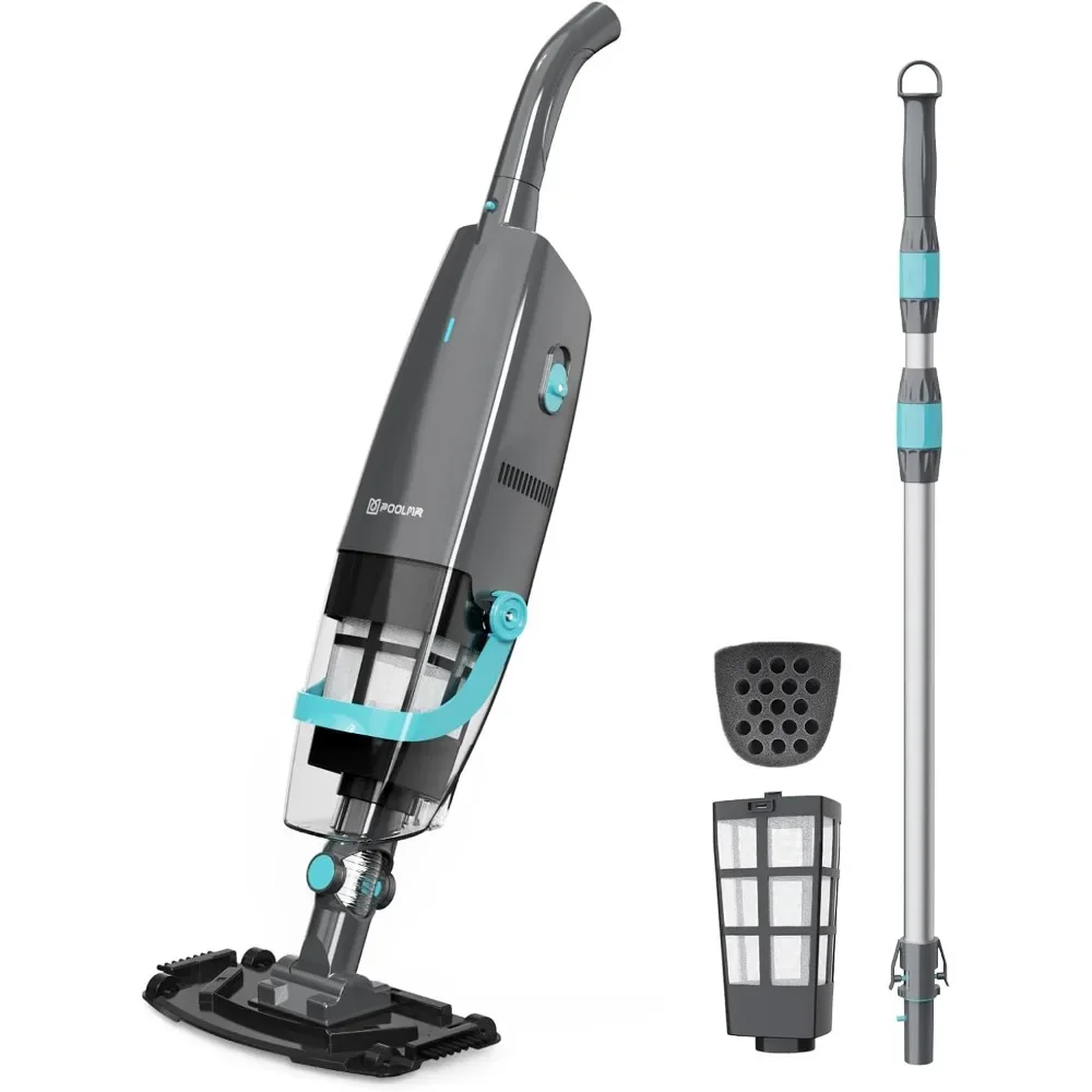 Cordless Handheld Pool Vacuum, Rechargeable Pool Cleaner with 16 Gal/Min Suction, 60 Min Runtime, Dual-Phase Cleaning System, Id
