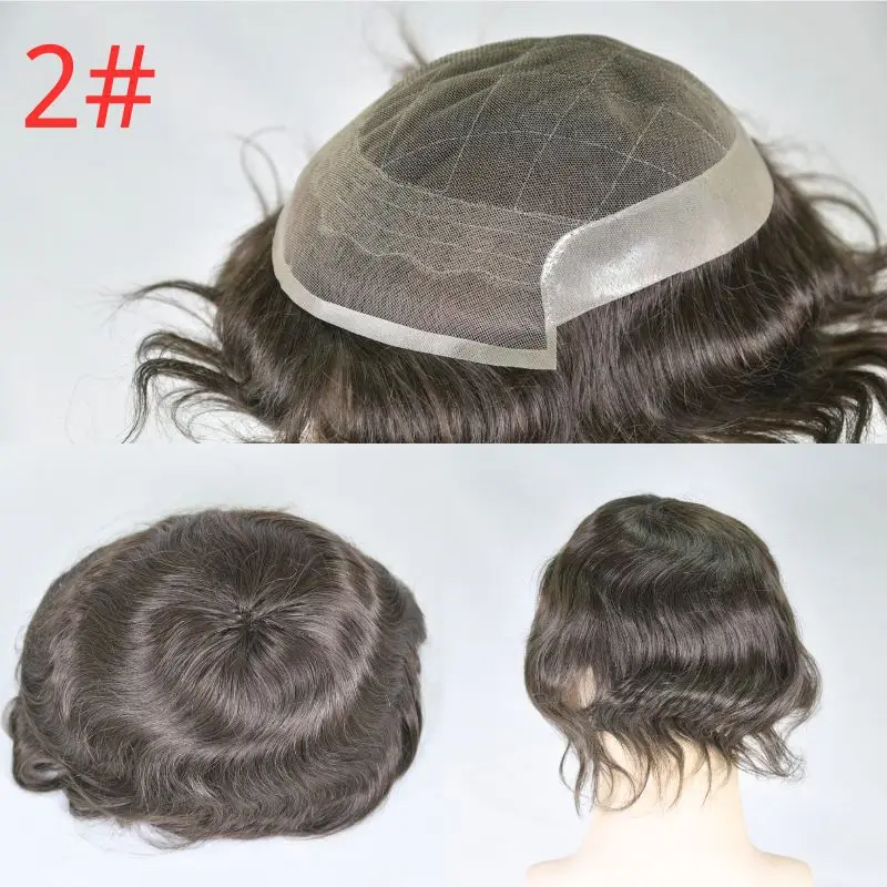 شعر مستعار للرجال دانتيل شعر بشري + قاعدة PU OCT | نظام شعر مسامي للمناخ الساخن، مظهر طبيعي #4