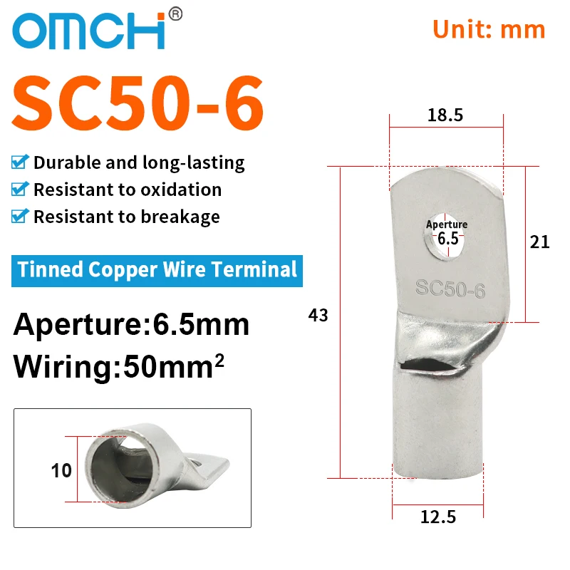 OMCH 5/10/20PCS SC Typ Terminals Draht Schweißen Kabel Stecker Anzug 1,5-50mm2 Kabel Crimp Draht Anschlüsse
