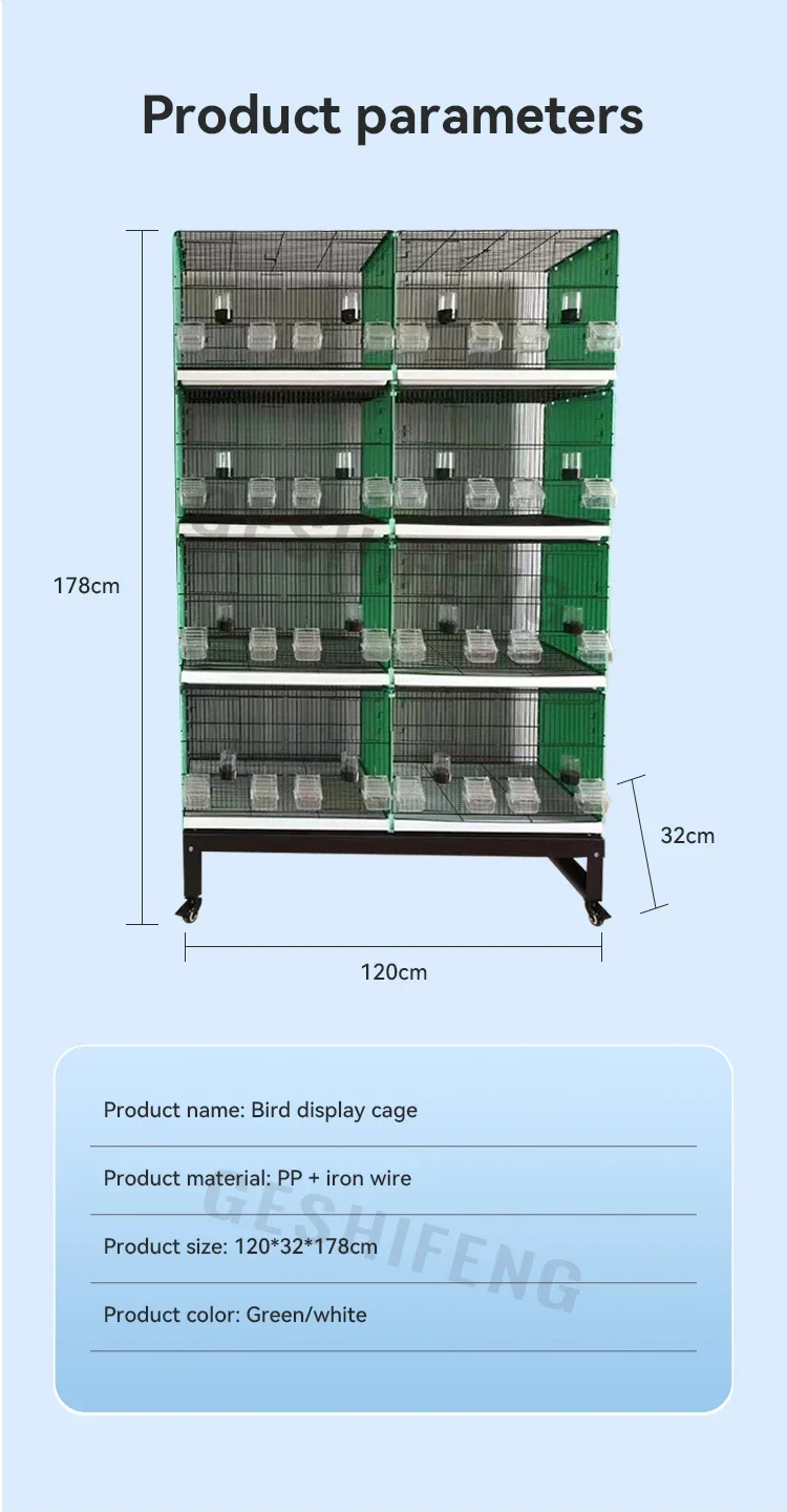 Wholesales stackable design removable iron wire divider large space breeding 4 layers bird cage