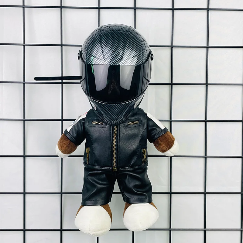 Motorcycle bear carbon fiber helmet model home decoration motorcycle car pendant riding decoration