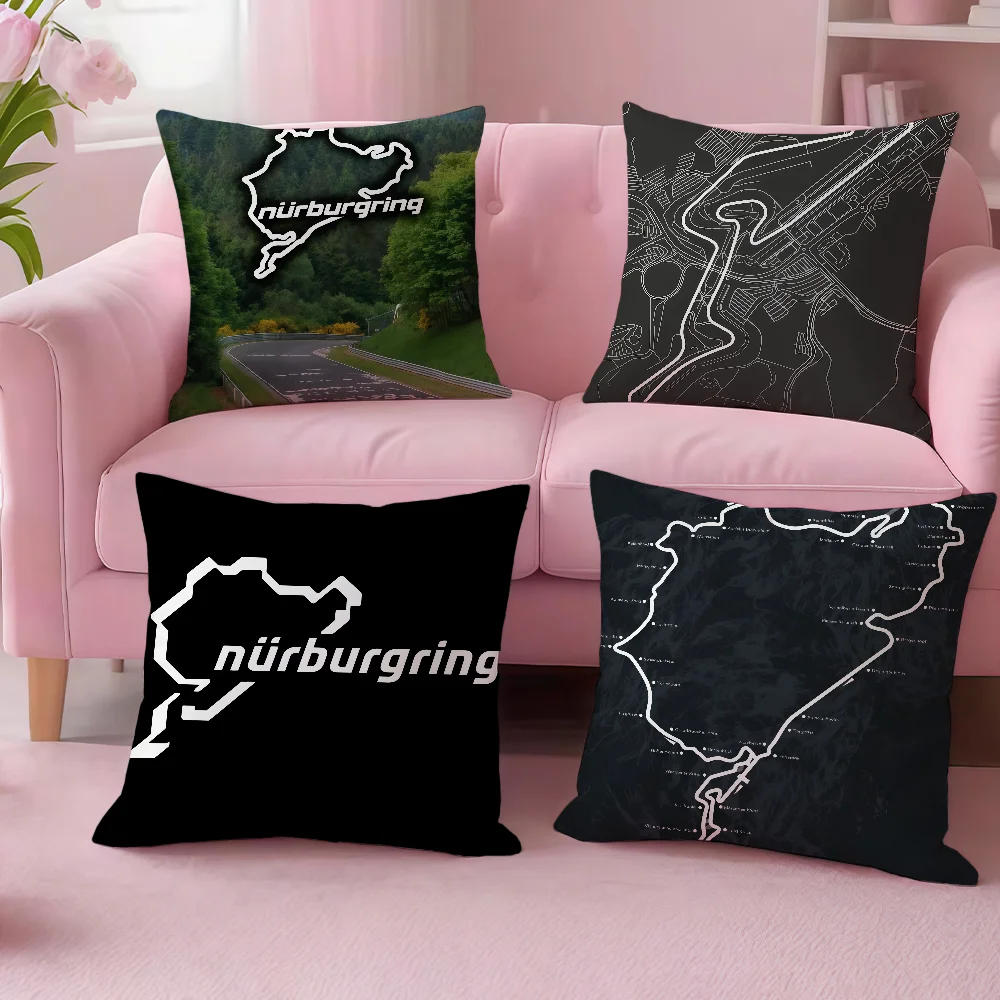 N-Nurburgring – housse de coussin pour voiture, piste de course, pour canapé, voiture, bureau, café, douce et confortable, impression Double face