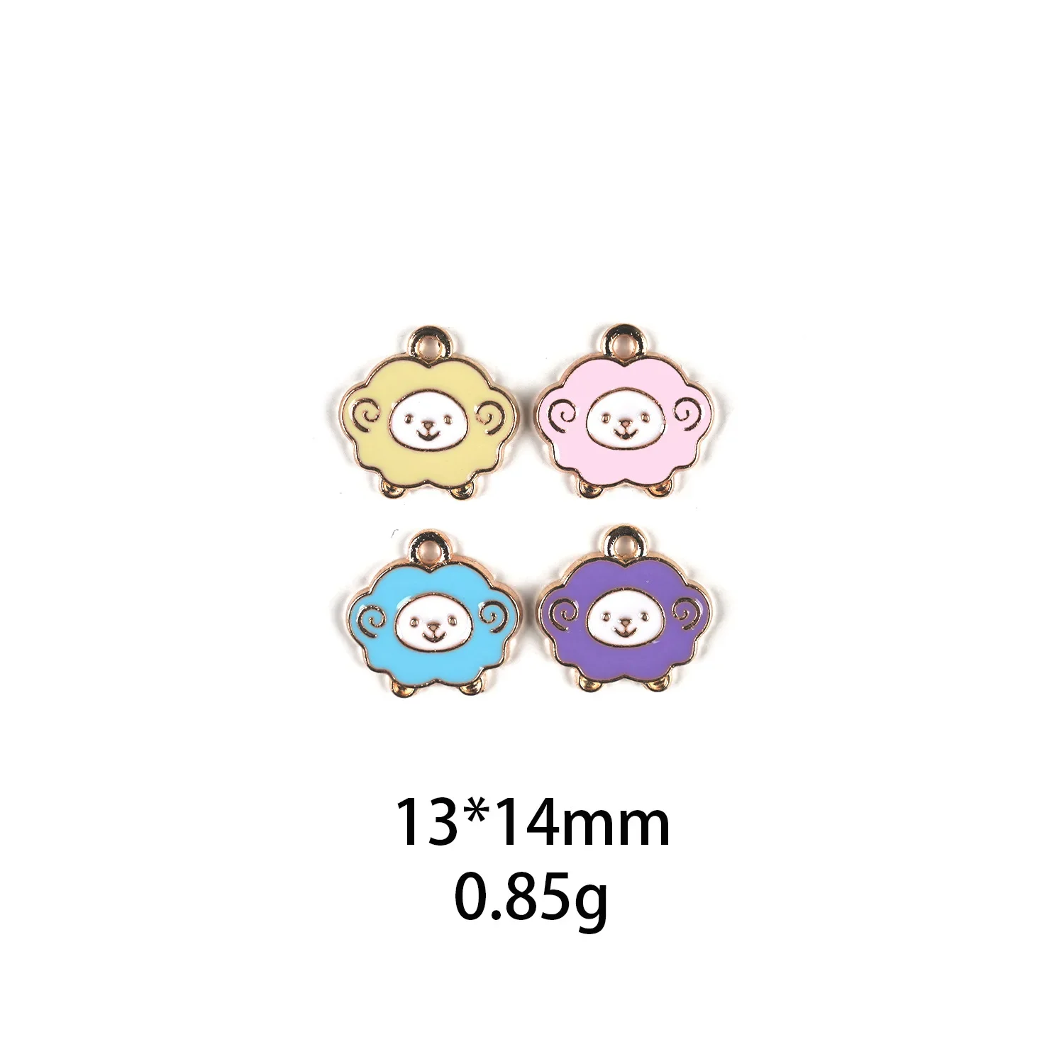 10pcs Enamel Sheep Pendant Cute Charms Handmade Necklace Bracelet Accessory DIY Handmaking Jewelry for Women