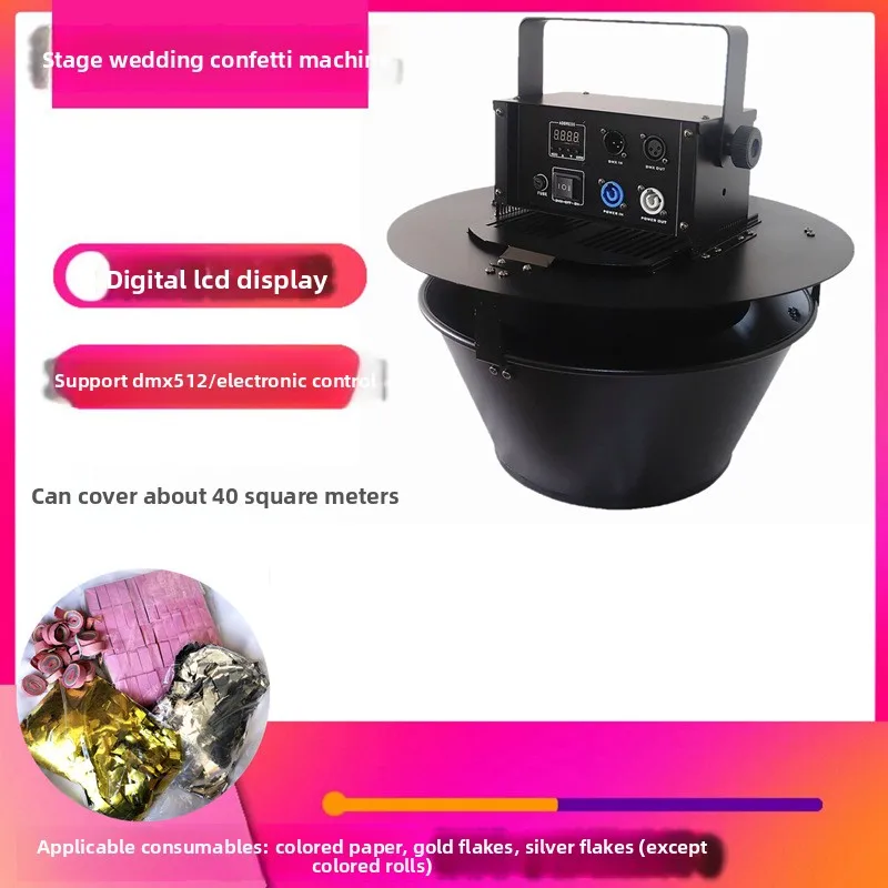 Electric Confetti Blower with Swirling Effect – Hanging Rotating Party Machine for Stage Events, Weddings & Celebrations
