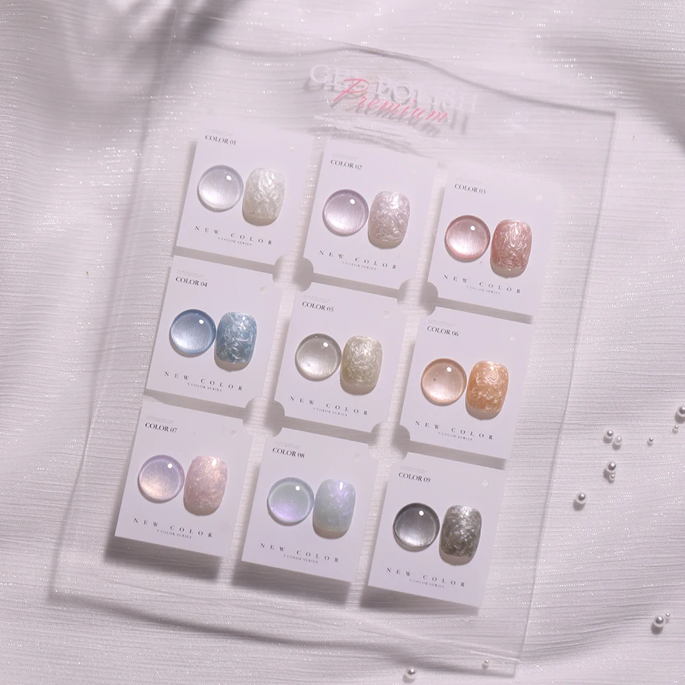 طلاء أظافر جيل بالأشعة فوق البنفسجية من قشرة اللؤلؤ ، طلاء أظافر جل للنقع ، طلاء جل ، ذاتي الصنع ، نمط خيط ، فن الأظافر ، 9 ألوان لكل مجموعة