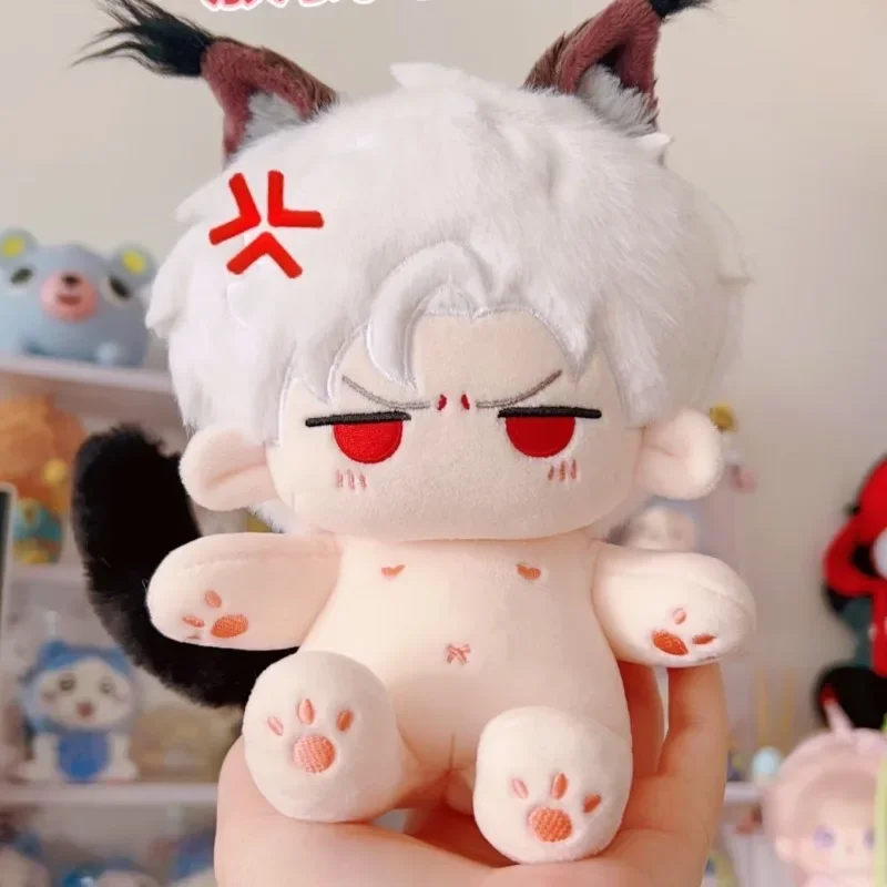 20cm Anime Game Love and Deepspace Sylus Kawaii Angry Face Cosplay Cotton Doll Body With Ears Tail Set Dress Up Cotton Doll Gift