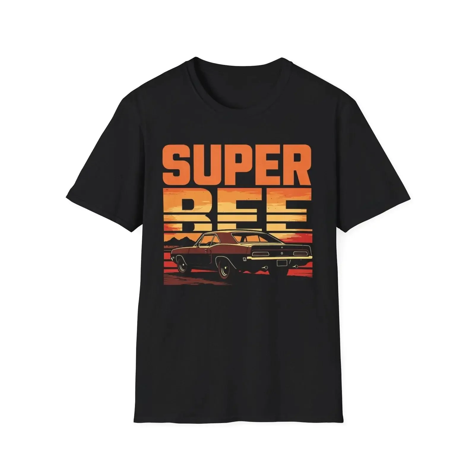 Super Bee Retro Sunset Car T Shirt Vintage Muscle  vintage Washed streetwear graphic Comfortable Unisex fashion homme
