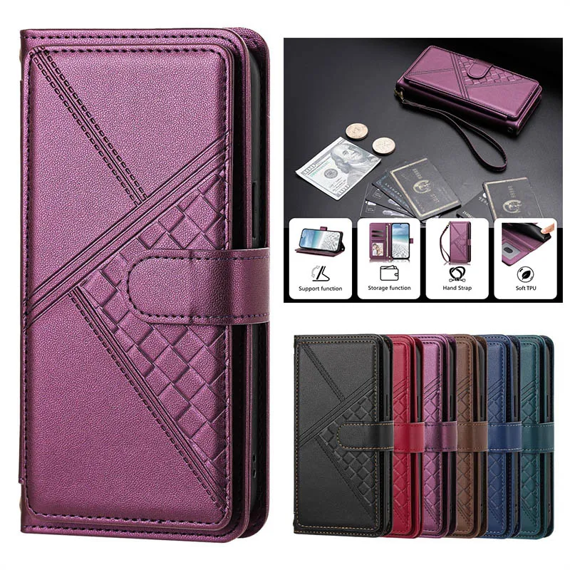 Flip Leather Case For Samsung Galaxy A70 A50 A40 A30 A20 A10 E S A30S A50S A70S Wallet Multi-Card Slot Zipper Kickstand Magnetic