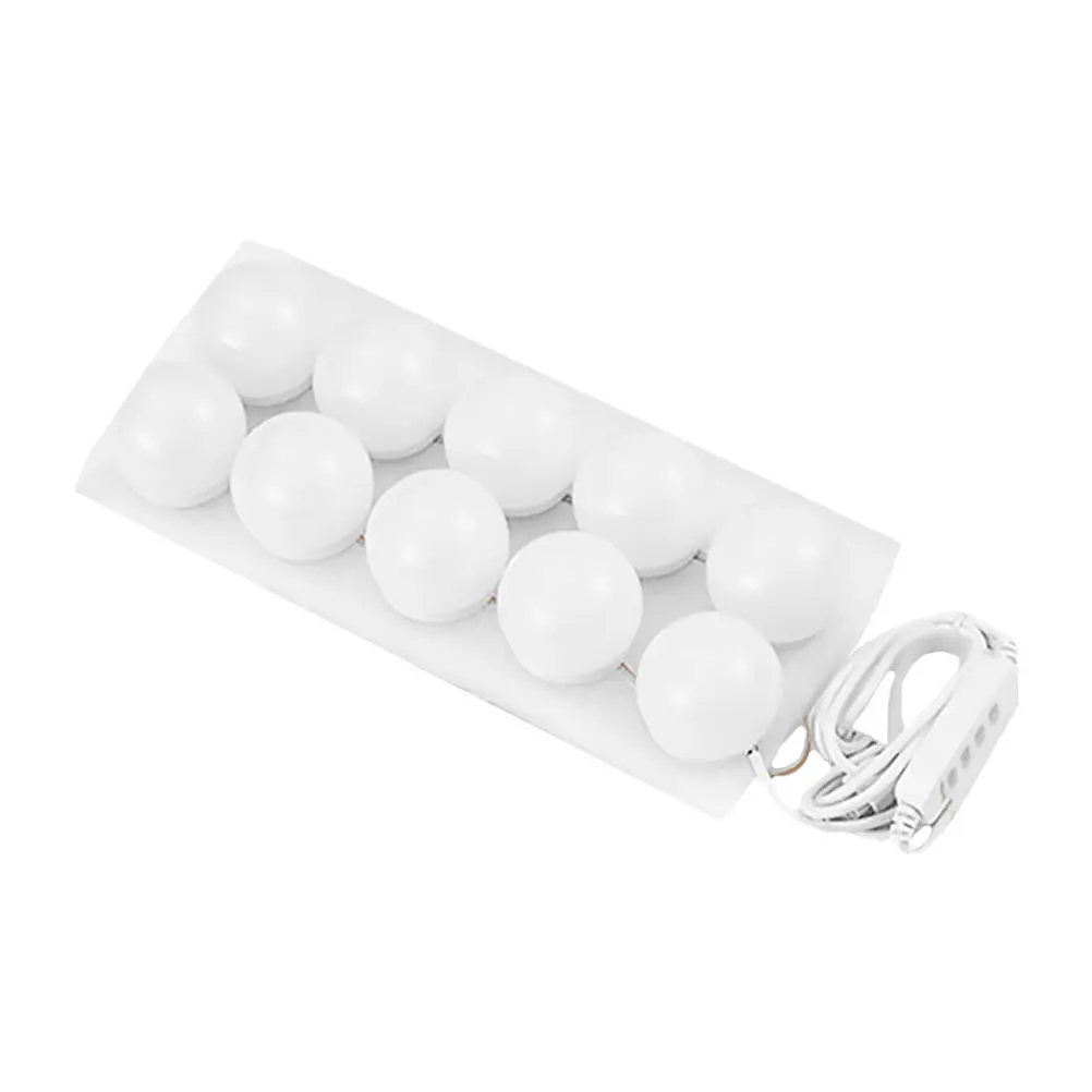 

1 комплект светодиодных ламп для зеркала для макияжа, белые, портативные, для ванной, отеля, выставочного зала, простая установка без инструментов, яркий фронтальный свет