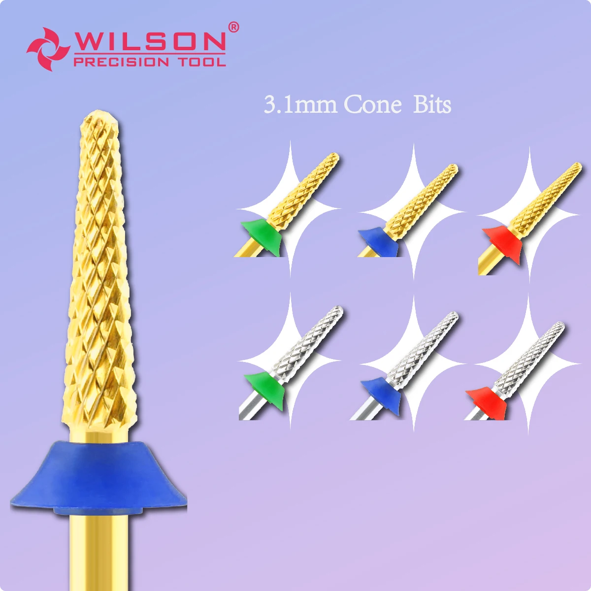 WILSON Small Cone Bits Well Sun Portable Nail Bur Professional Manicure Tools all in 1 Carbide nail bit