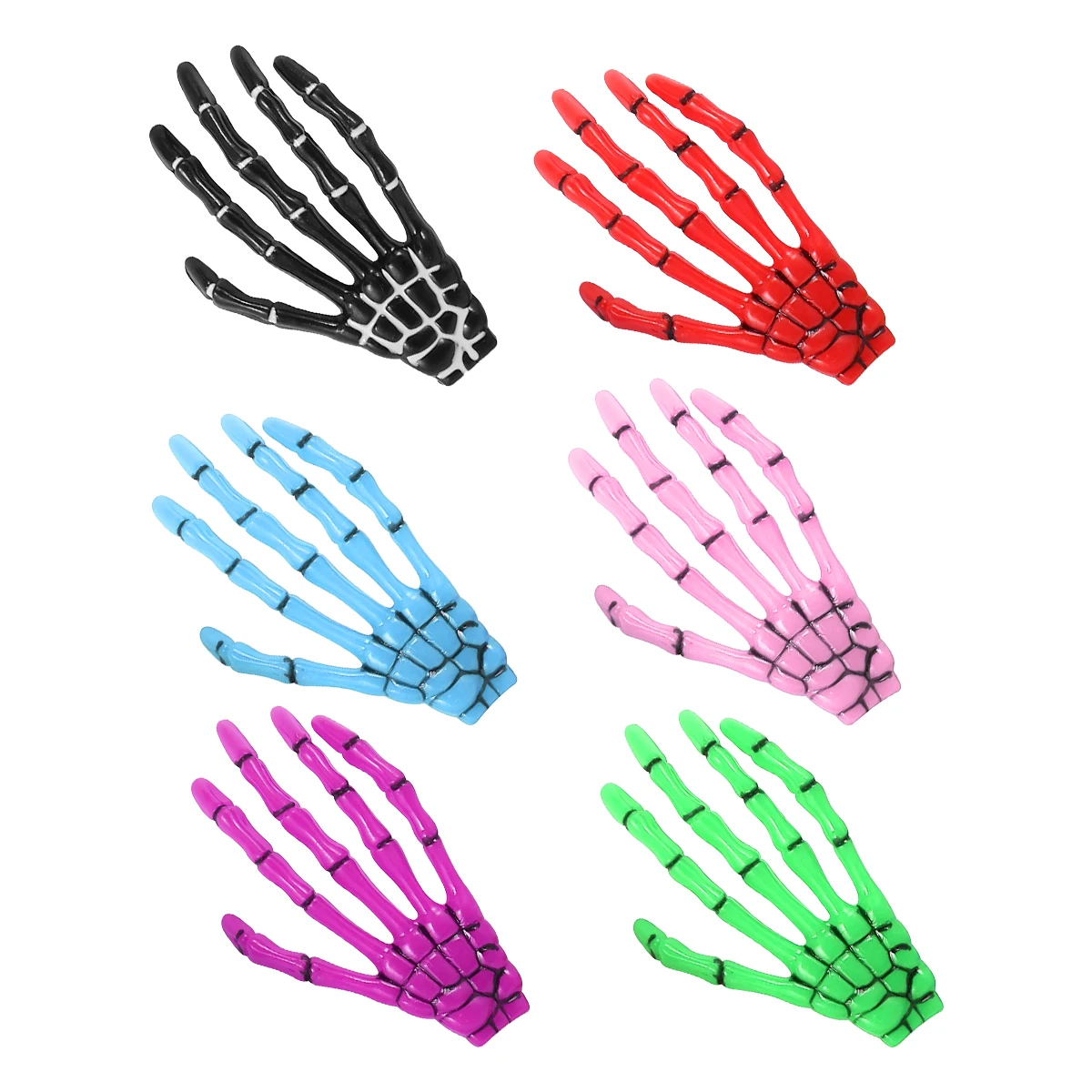 

6 Pcs Decorative Hand Bone Hair Clip Hairpin Jewelry Purple Accessories