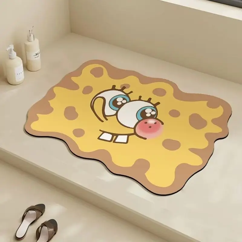 SpongeBob SquarePants Carpet Capybara Anti-Slip Foot Mat Cartoon Patrick Star Bathroom Absorbent Quick-drying Rubber Floor Mat