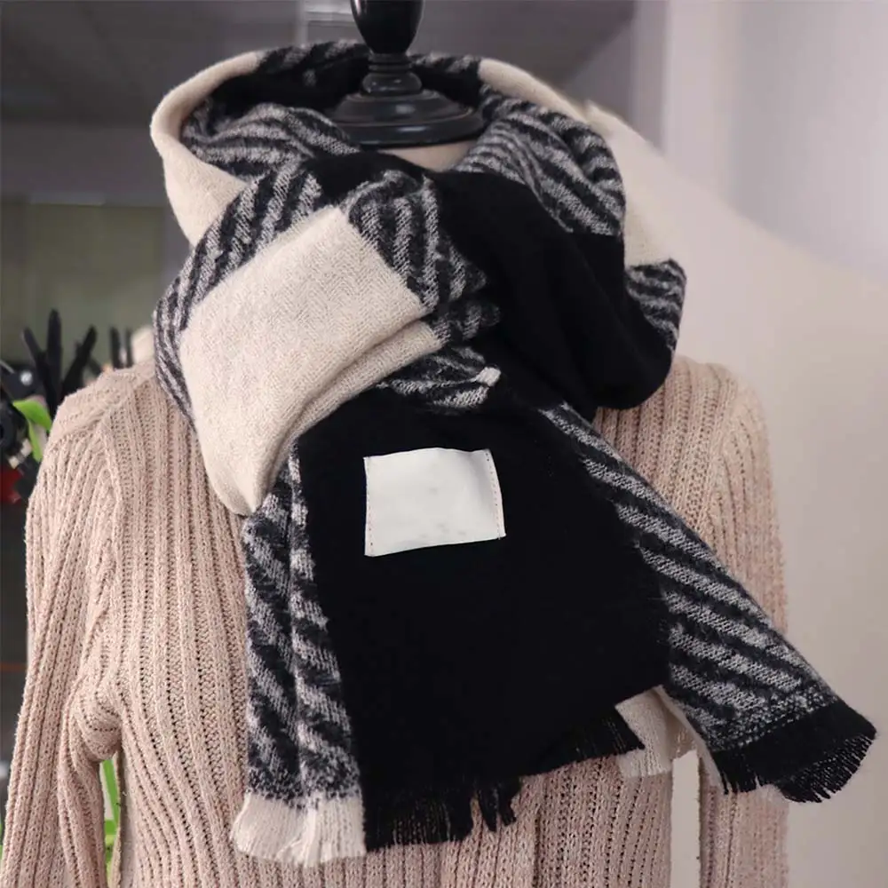 

Fashion Korean Striped Plaid Scarf Casual Long Winter Men's Scarf Warm Thicken Checkered Scarf Gifts