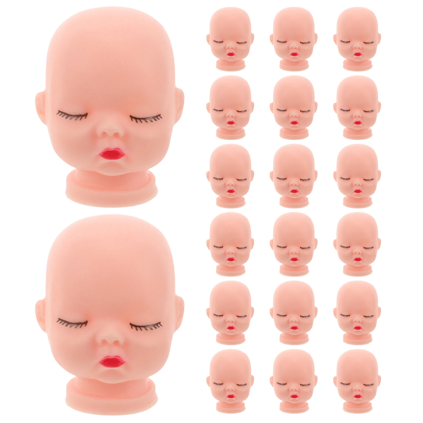 20 Pcs Vinyl Head Safe Heads Small Decor Accessory Human Body Children's Baby Keychain DIY 1 6 Scale Furniture House