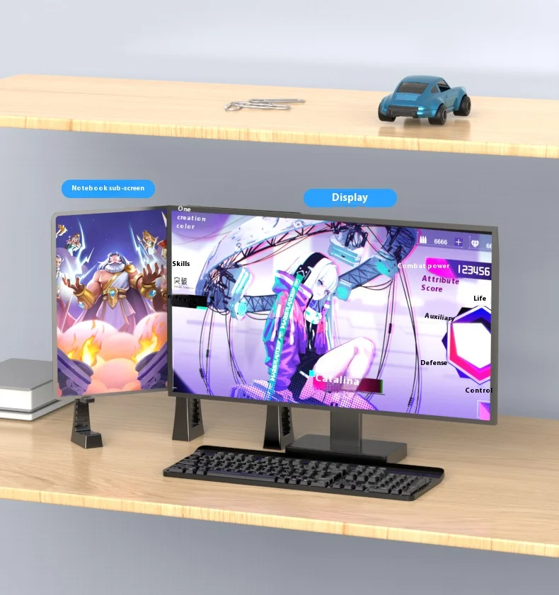 Vertical Laptop Stand for Desk Notebook Stand，Portable Laptop erected bracket to change secondary screen