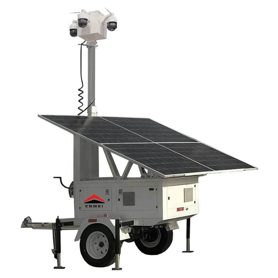 Mobile Surveillance Solution Security Camera Trailer For Open Pit Mining Monitoring
