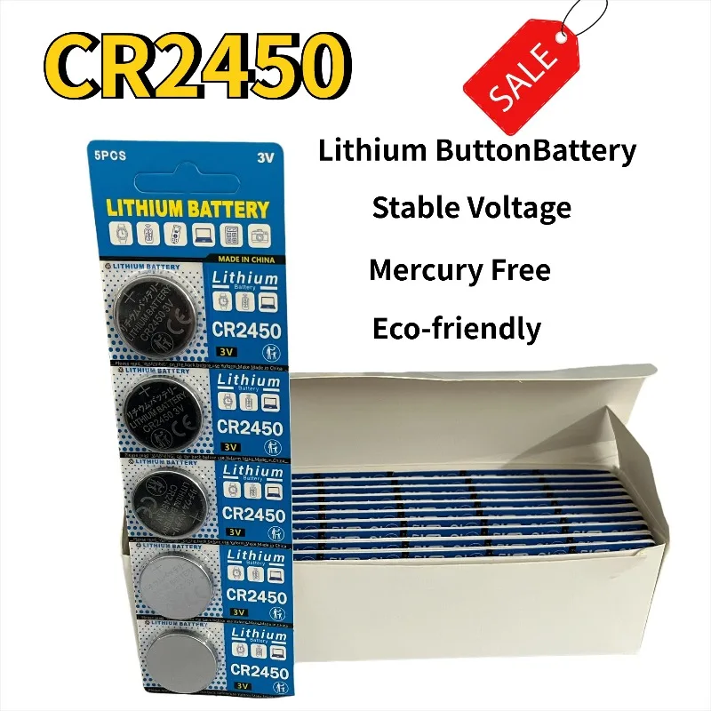 3V CR2450 Button Battery Lithium Battery Coin Watch Battery CR2450 5029LC LM2450 DL2450 CR2450N BR2450 550mAh