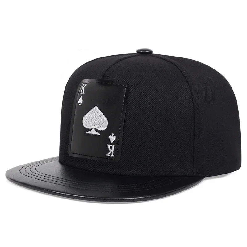 Unisex Poker Spades K Embroidery Baseball Hats Spring Autumn Outdoor Adjustable Casual Hip-hop Trucker Caps Sunscreen Hat