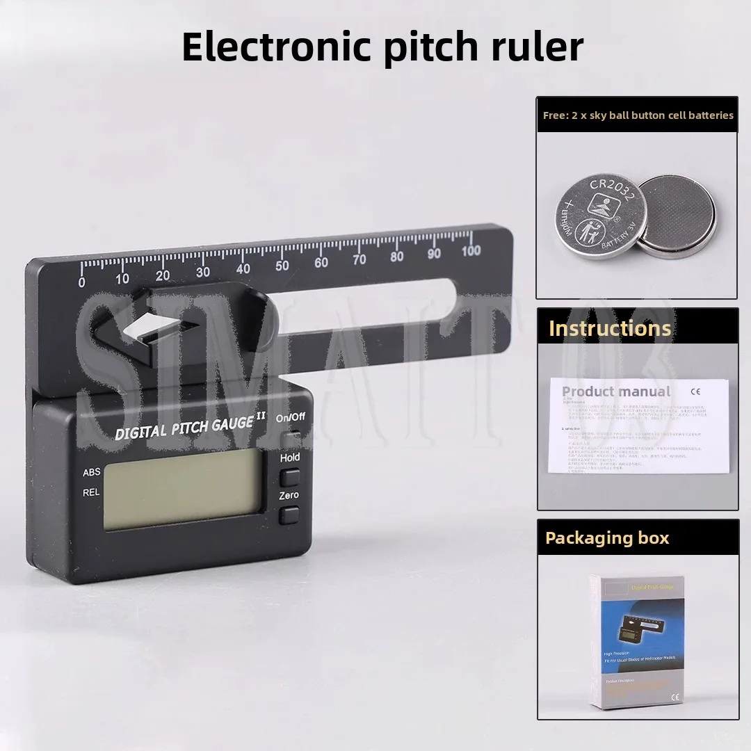 Z90 Digital Pitch Gauge for RC Heli copter, RC Logger Electronic Pitch Ruler, Compatible with Align AP800