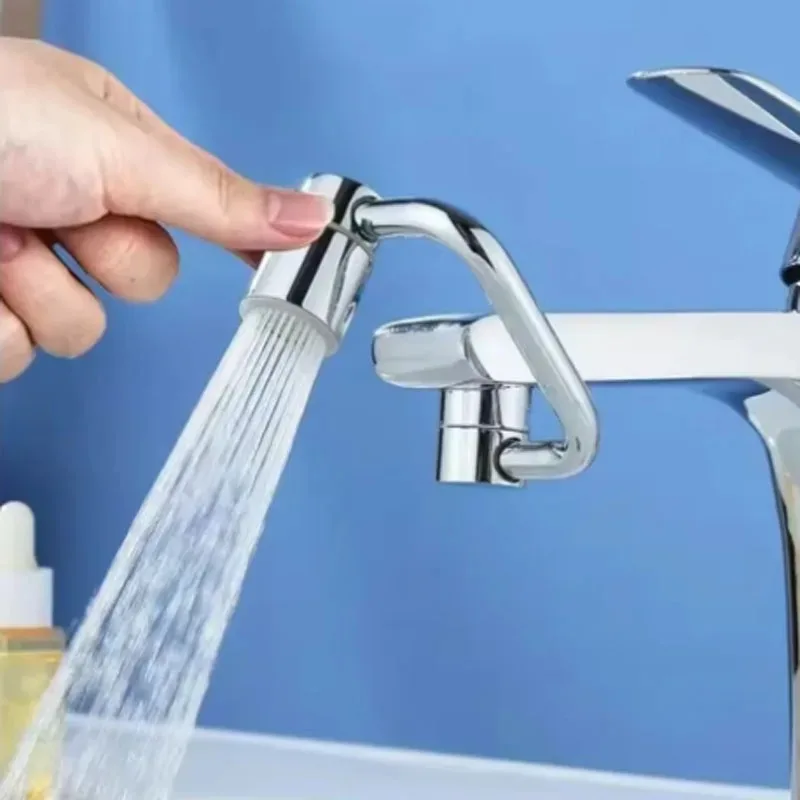 Stainless Steel 1080° Swivel Faucet Extender Splashproof Dual Spray Mode Universal Adapter for Bathroom Sink Accessory