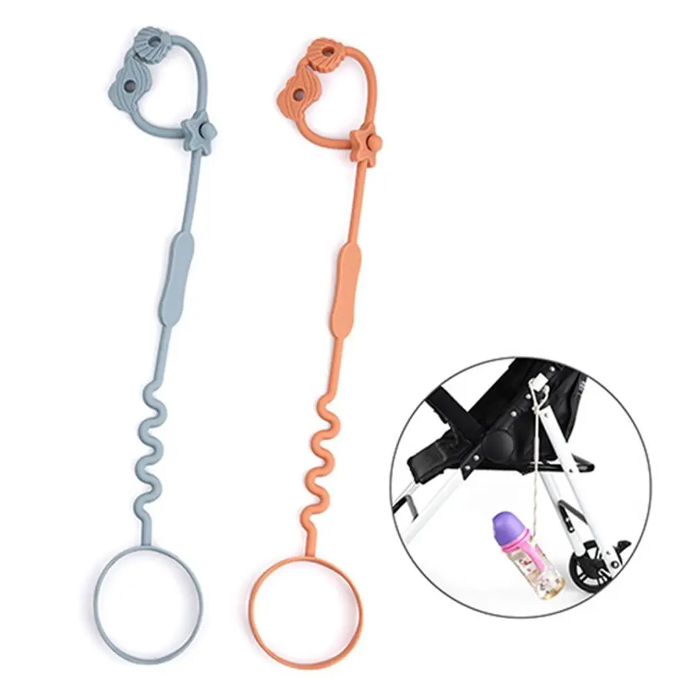 Silicone Anti-lost Chain Strap Adjustable Pacifier Holder Chain Silicone Baby Teether Toys Straps Stroller Accessories