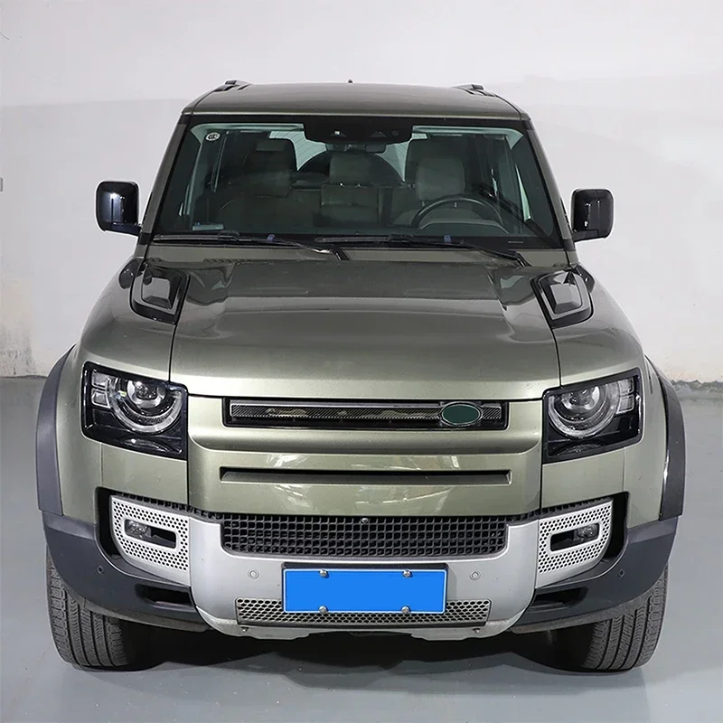 لاند روفر ديفندر 90 110 130 2020-2024 لينة ألياف الكربون سيارة الجبهة مصبغة ملصقات الكسوة اكسسوارات السيارات #5