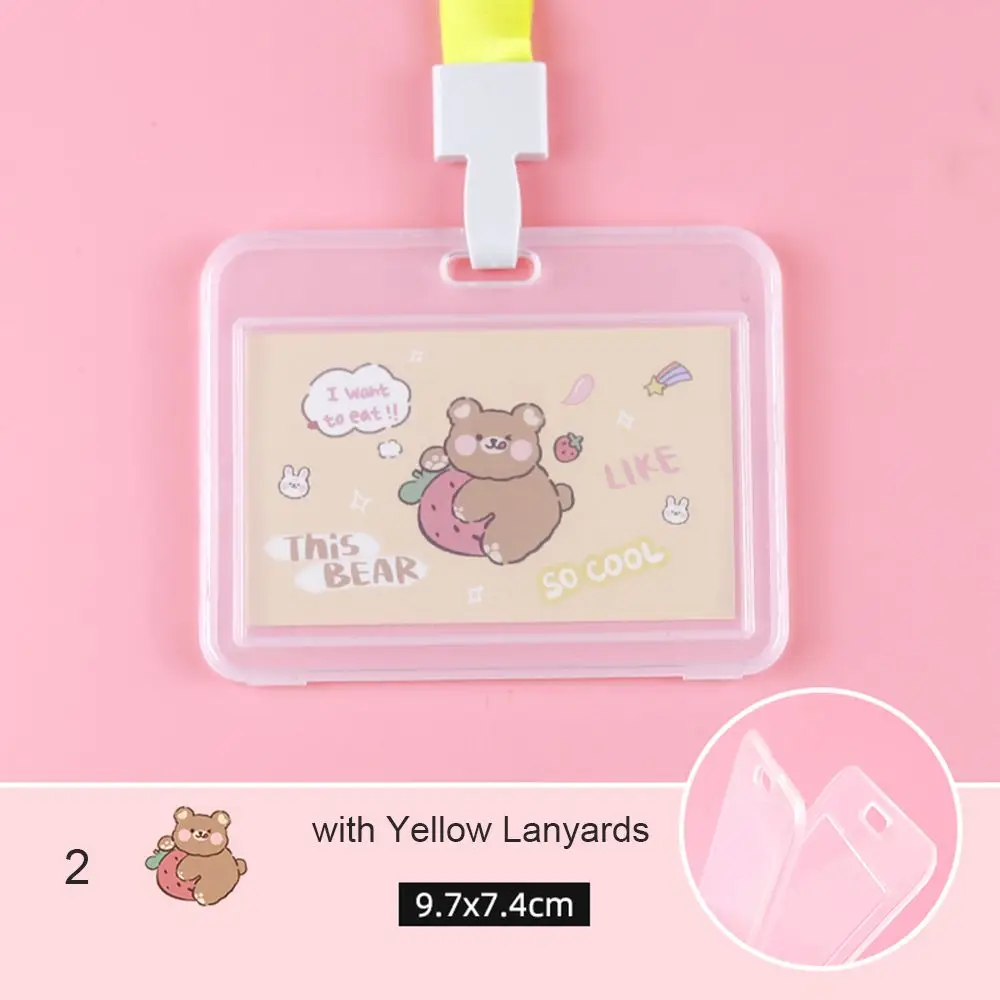 

Cute Hanging Rope Plastic Card Sleeves Nurse Teacher ID Card Holder Badge Holder with Lanyard Vertical Name Tag Neck Lanyard