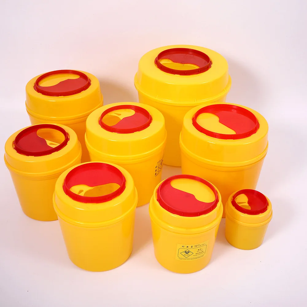 

Hospital Waste Bin Portable Biohazard 1l 1.4l 1.5l 5l 9l Yellow sharp Box Medical Sharps Container