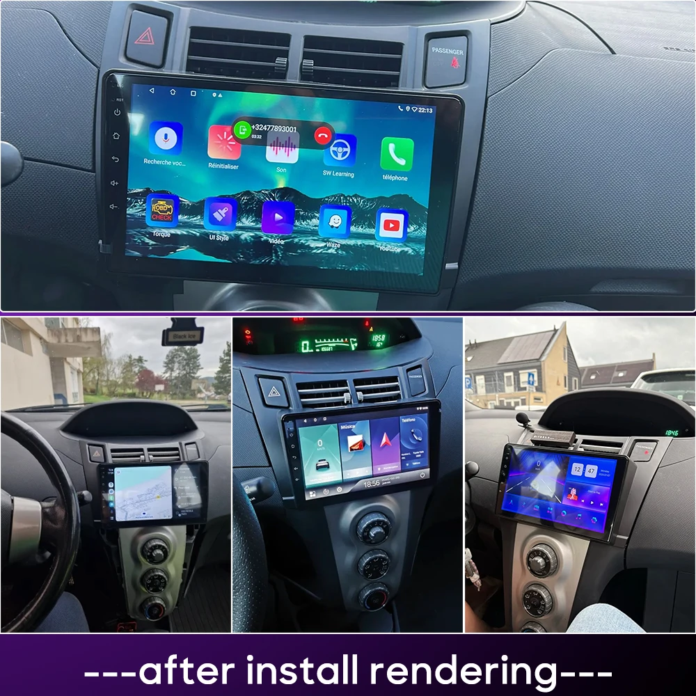 لتويوتا يارس 2005-2012 سيارة مشغل وسائط متعددة الملاحة نظام تحديد المواقع أندرويد راديو رئيس وحدة فيديو ستيريو اللاسلكية CarPlay السيارات 2din #2