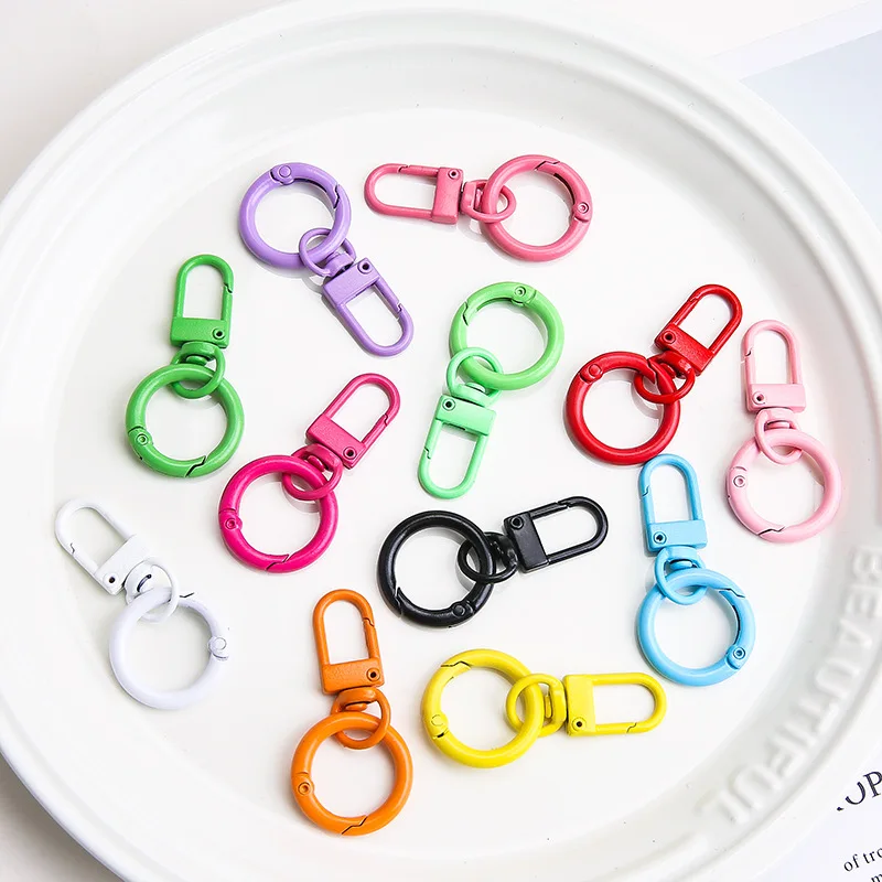 5 stücke Metalle Bunte Frühling Schlüsselring Schnalle Haken Schlüsselbund Karabiner Für DIY Schmuck Machen Liefert Zubehör Erkenntnisse Handwerk – Detail 1