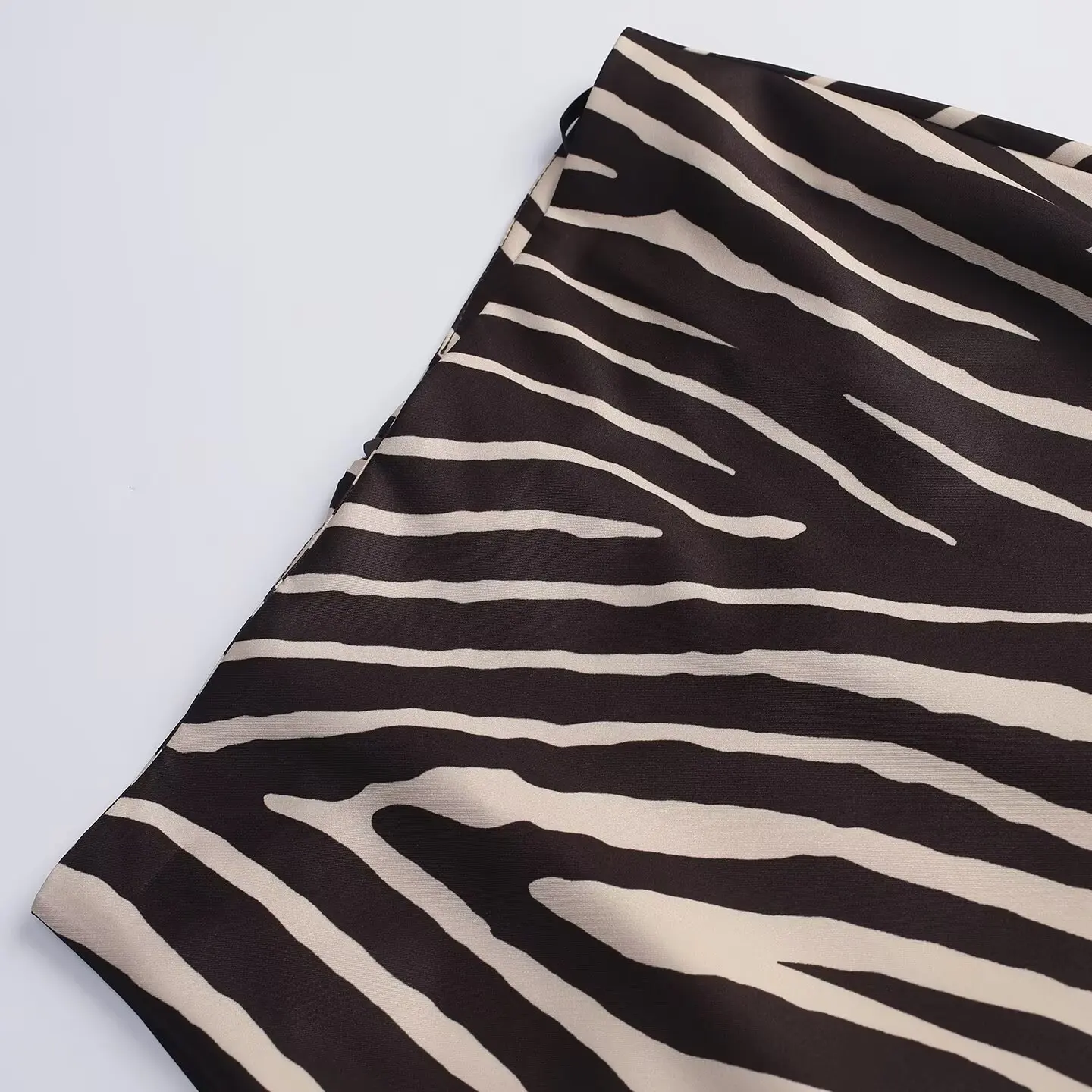Nlzgmsj 2026 Herbstmode Damen Zebra-gestreifter Midi-Rock Lässiger Eleganter Büro-Rock in Wadenlänge für den Alltag – Detail 4