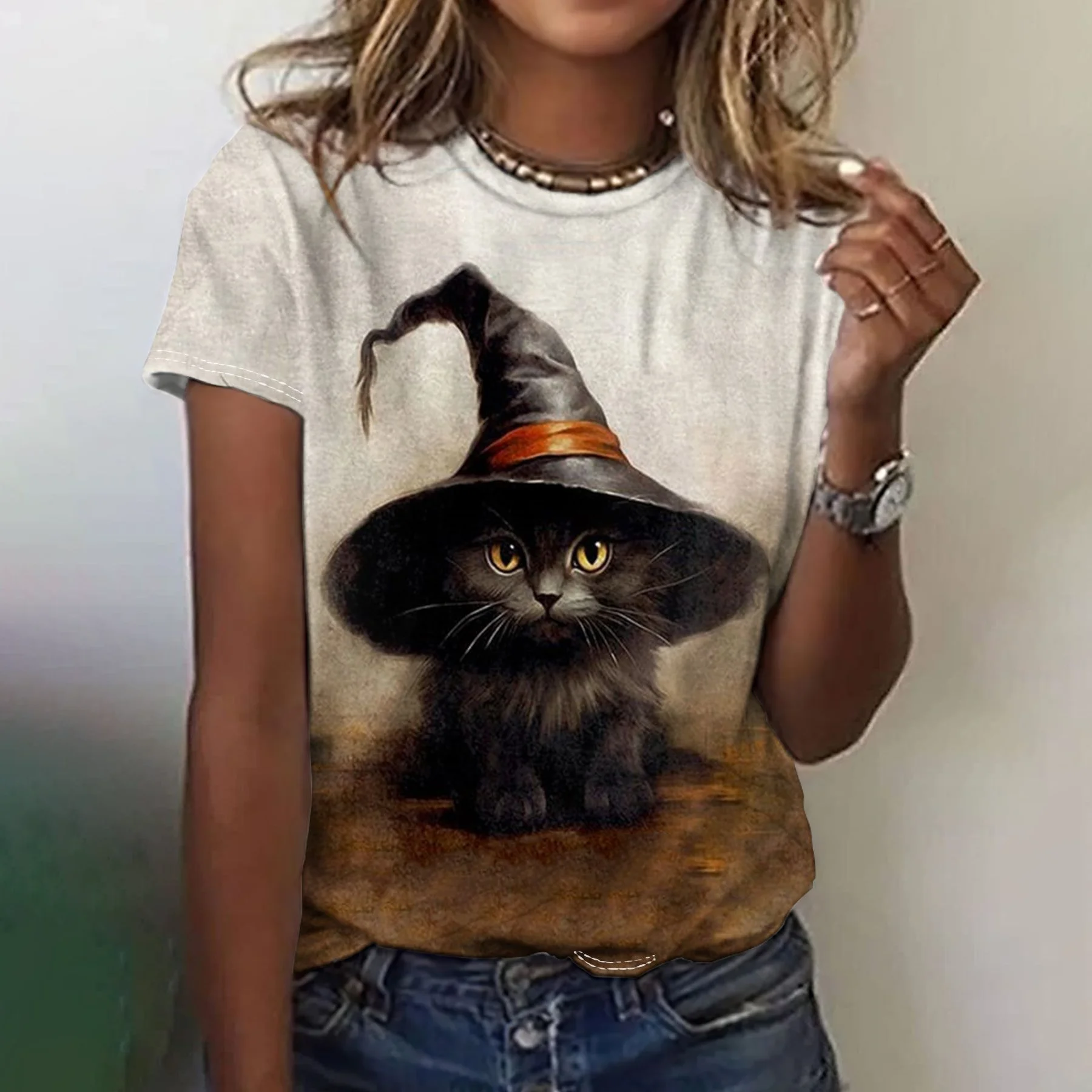 

Женская футболка с забавным рисунком собаки, милые футболки с 3d принтом животных, летние модные футболки большого размера, топы с короткими рукавами и круглым вырезом